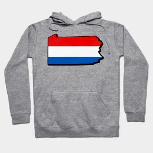 Red, White, and Blue Pennsylvania Outline Hoodie